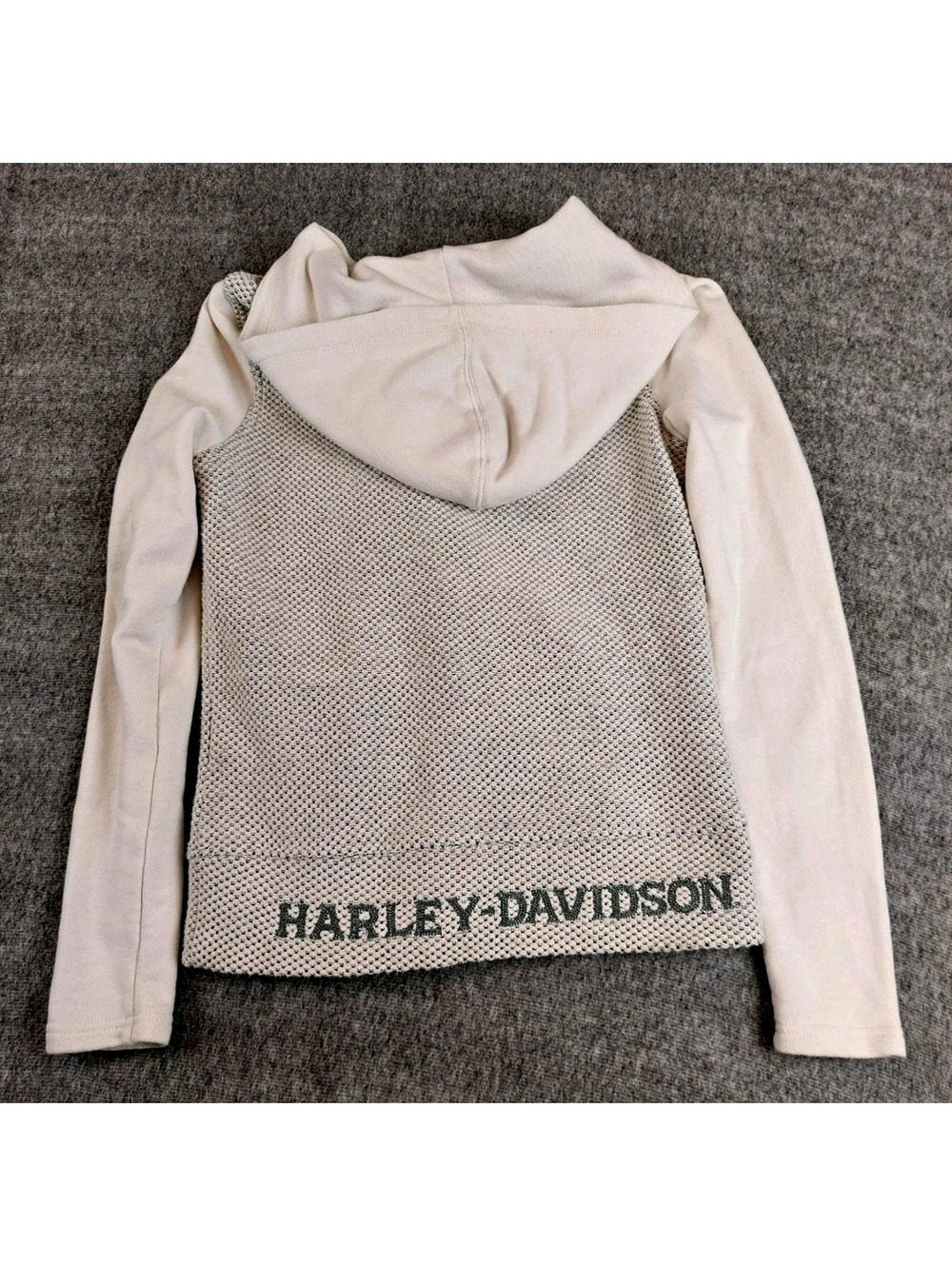 Harley-Davidson Womens Hooded Zip Knit Jacket Gray/White Textured Size S